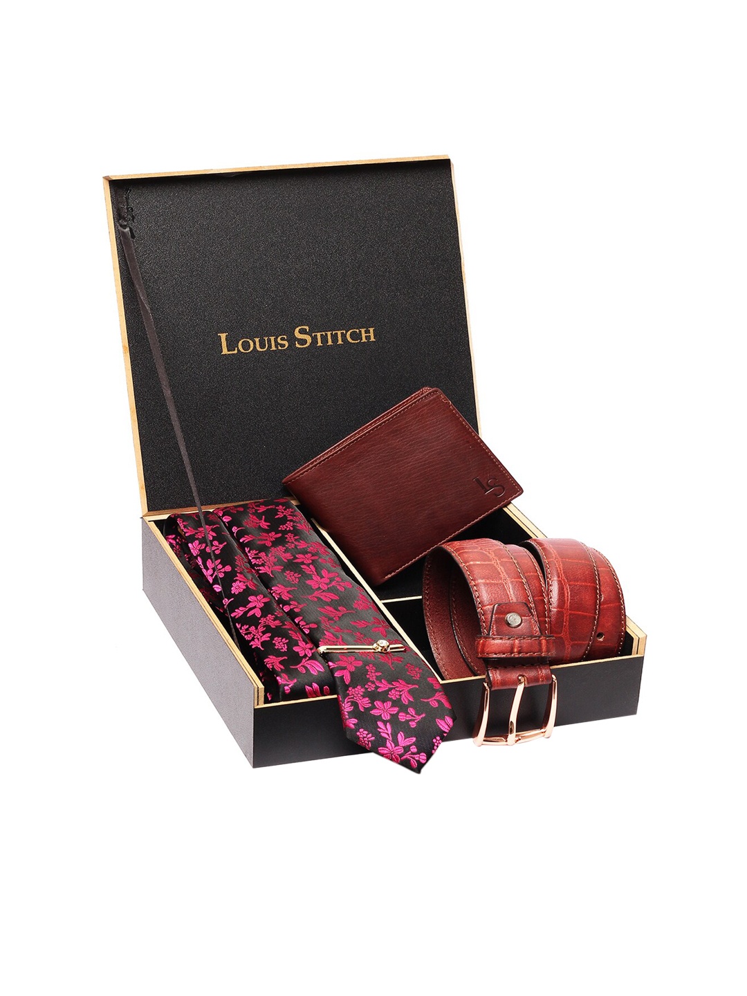 

LOUIS STITCH Men Purple & Brown Accessory Gift Set