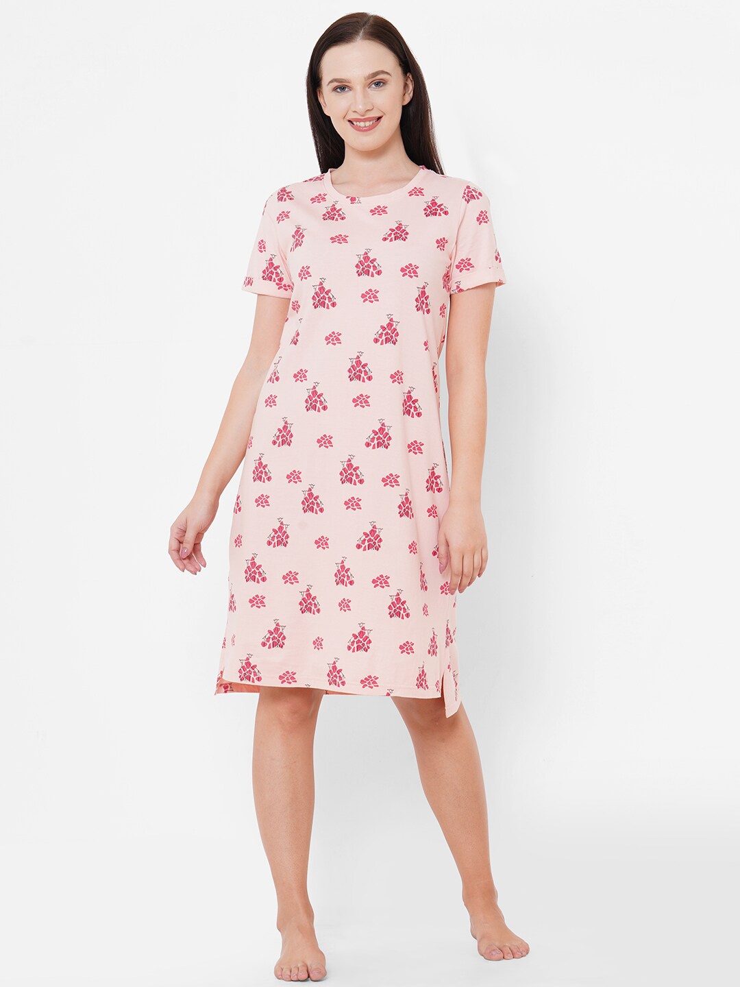 

Mystere Paris Pink Printed Nightdress