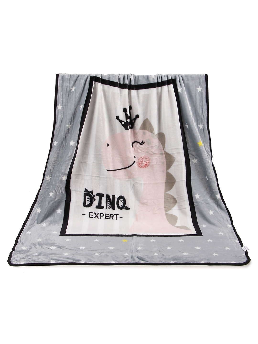 

Butterthief Kids Grey Cartoon Characters Microfiber AC Room 233 GSM Single Bed Blanket