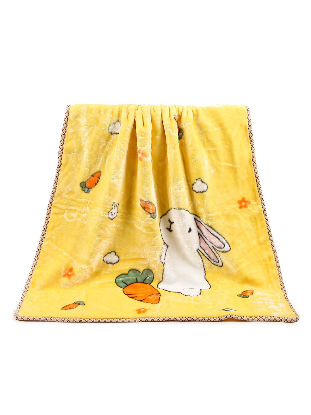 

Butterthief Kids Yellow Cartoon Characters Mink Mild Winter 550 GSM Single Bed Blanket