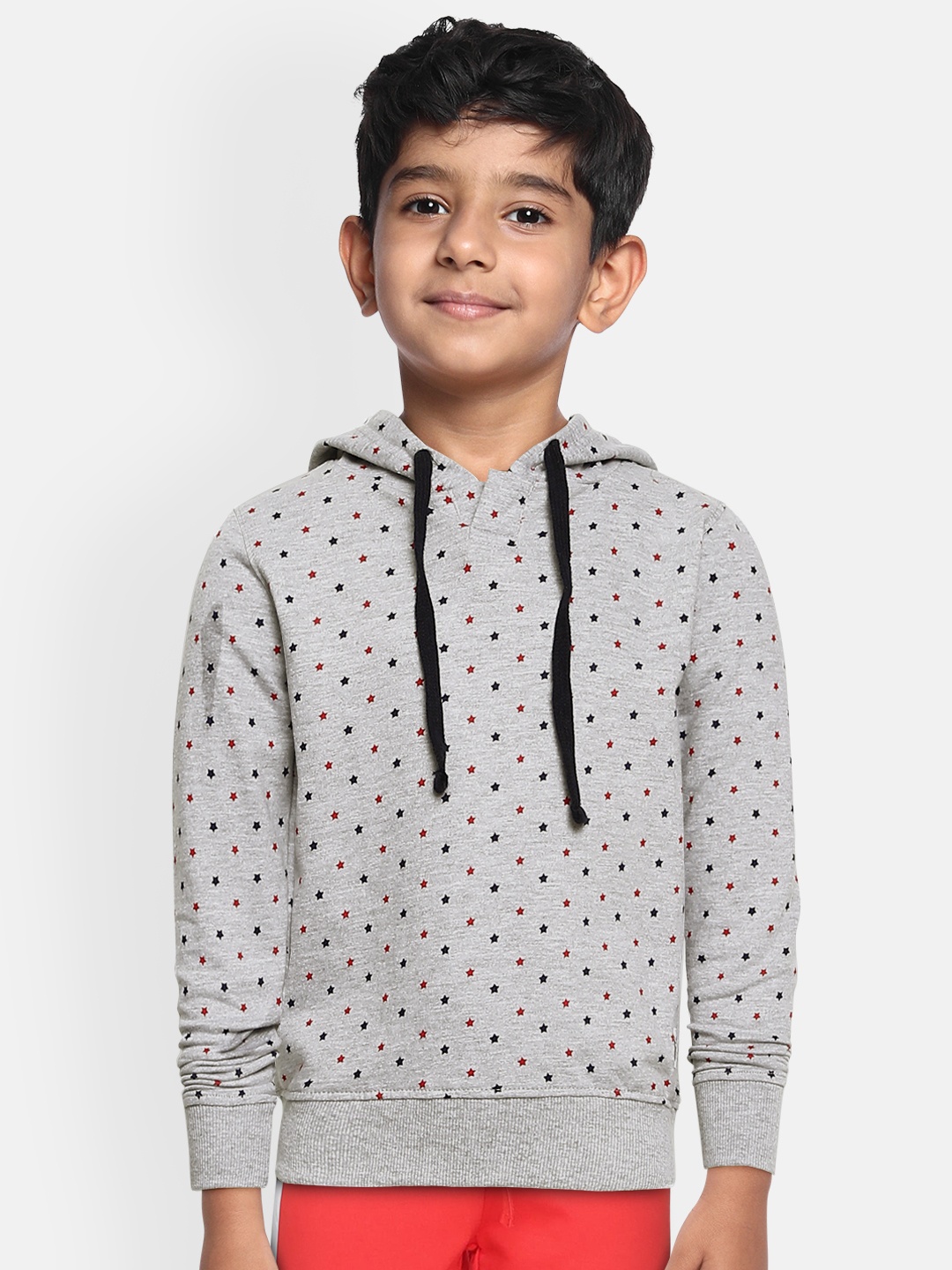 

Miss & Chief Boys Grey Printed Hooded Sweatshirt