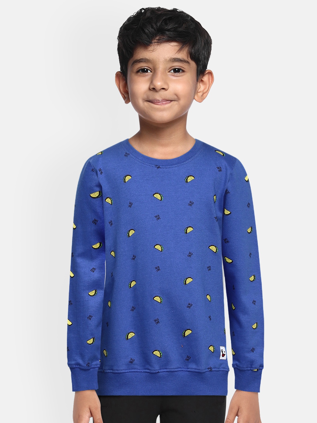 

Miss & Chief Boys Blue Conversational Printed Pure Cotton Sweatshirt