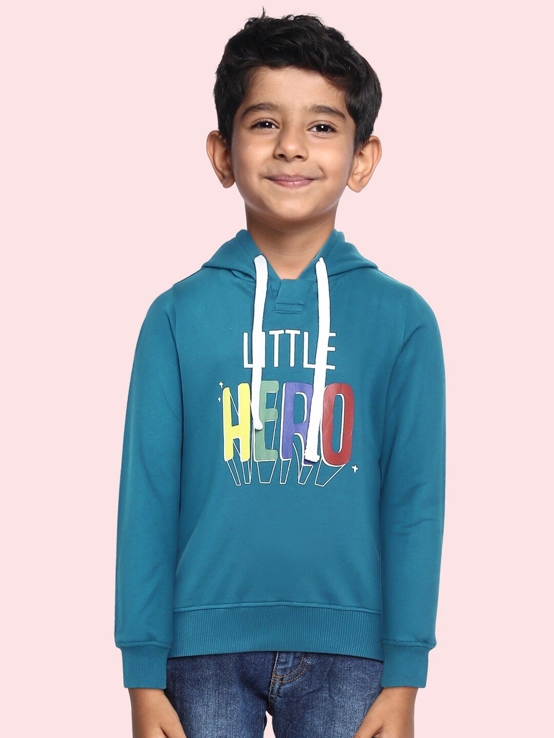 

Miss & Chief Boys Blue Printed Hooded Sweatshirt