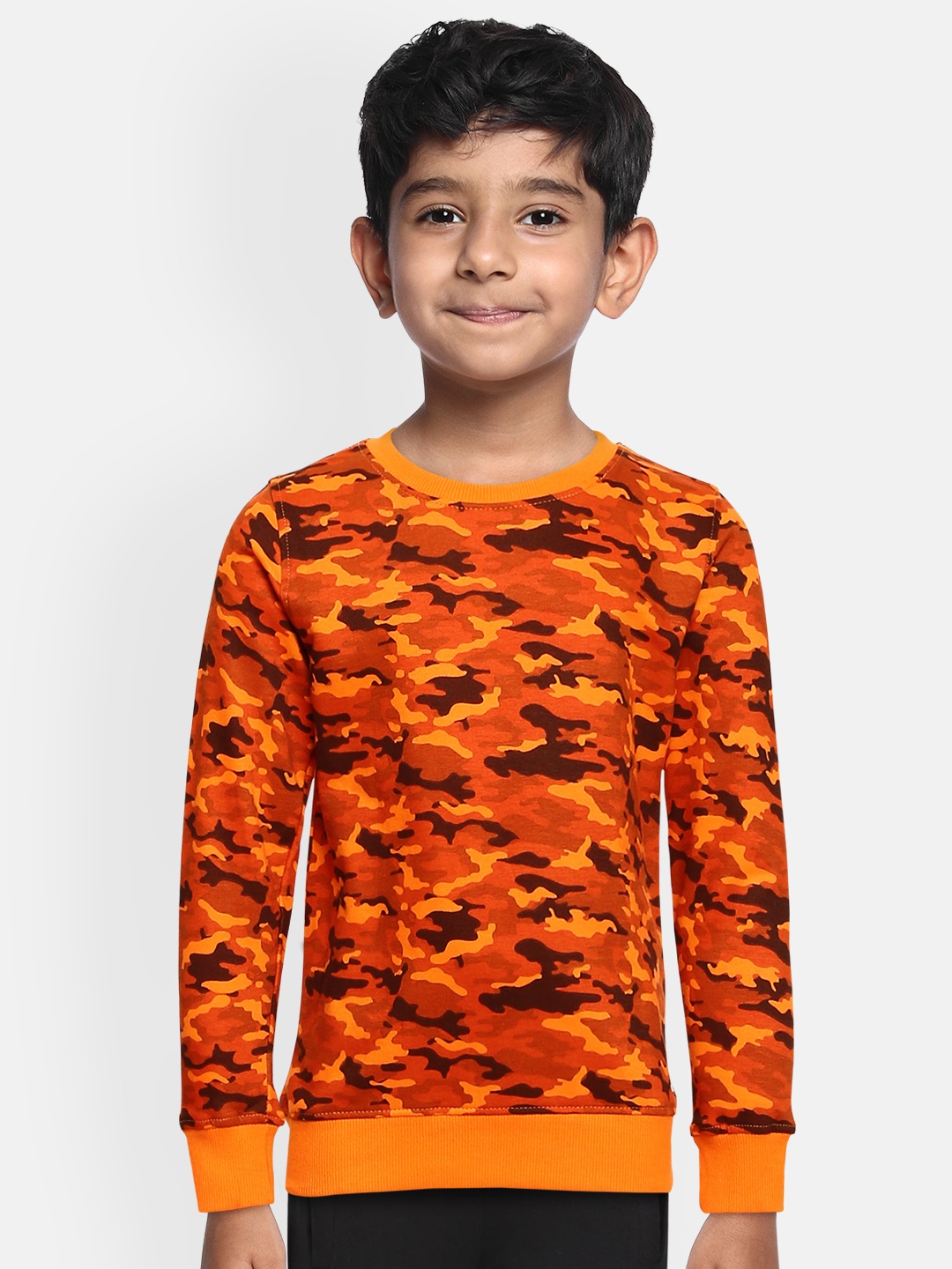 

Miss & Chief Boys Orange Printed Pure Cotton Sweatshirt