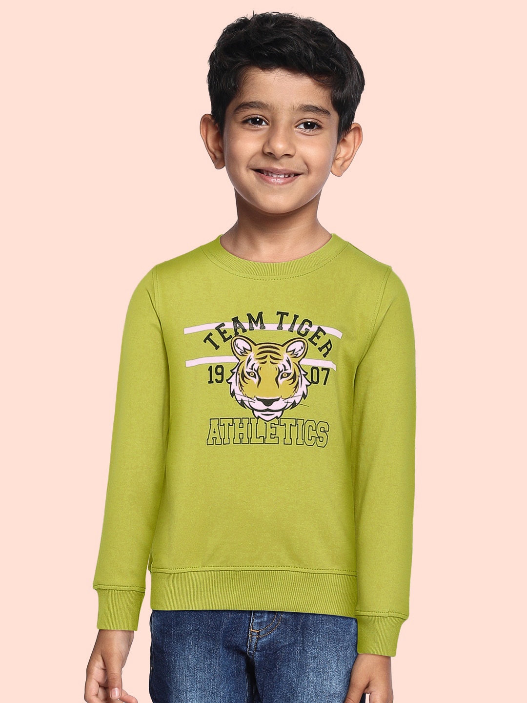 

Miss & Chief Boys Olive Green Printed Sweatshirt