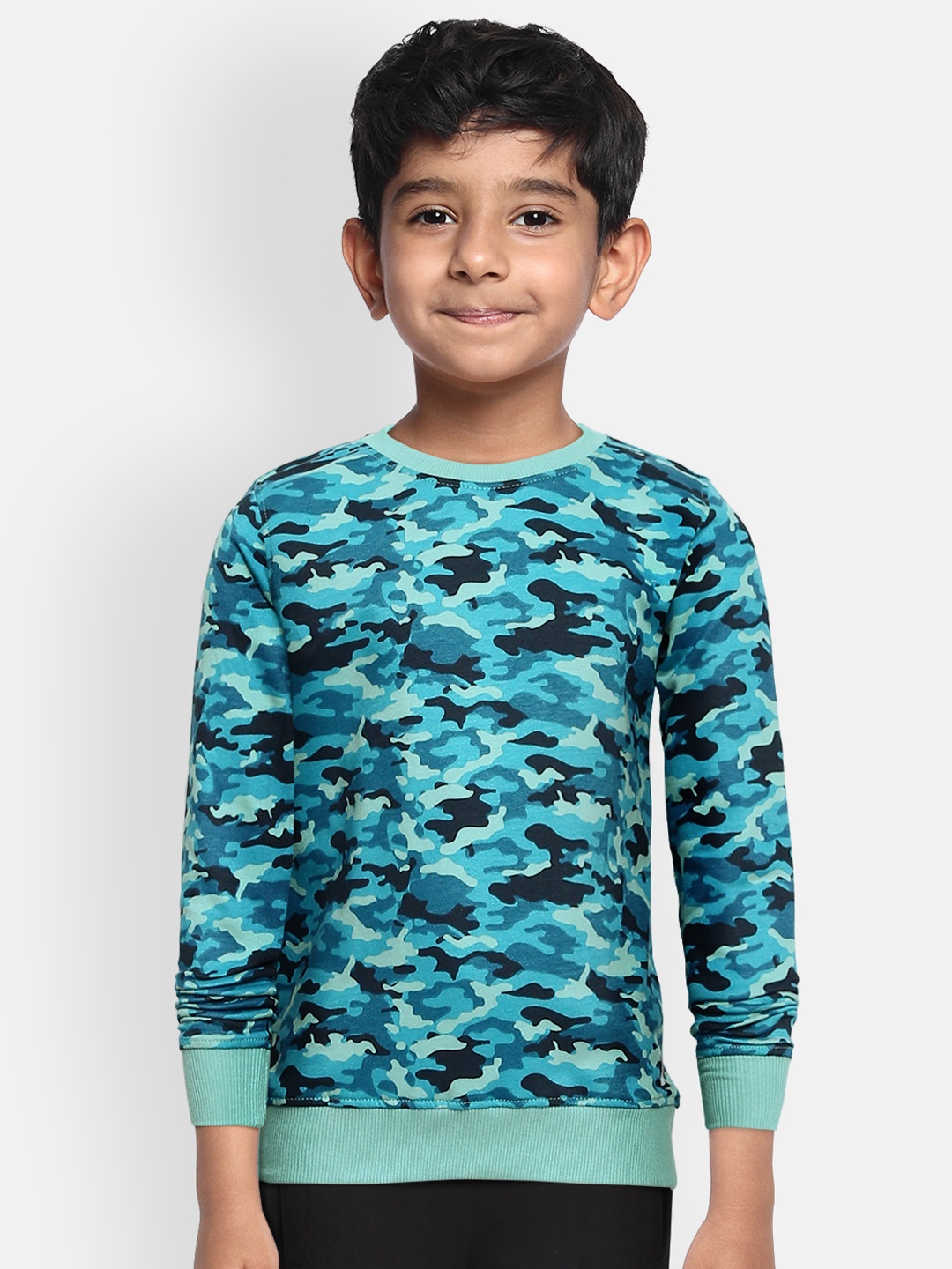 

Miss & Chief Boys Blue Camouflage Printed Pure Cotton Sweatshirt