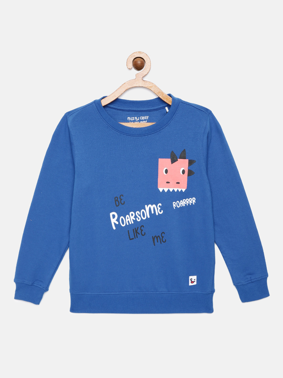 

Miss & Chief Boys Blue Printed Pure Cotton Sweatshirt