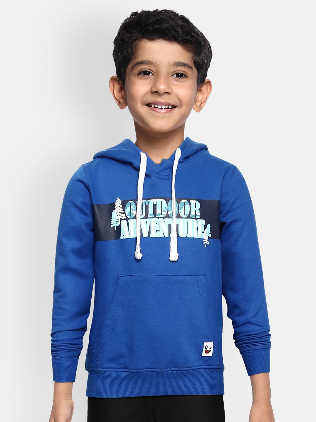 

Miss & Chief Boys Blue Printed Hooded Sweatshirt