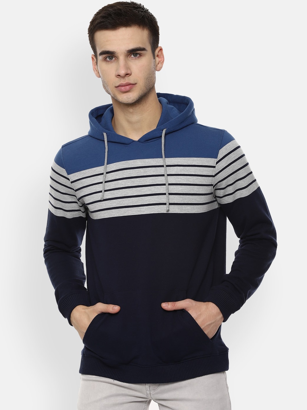 

Louis Philippe Sport Men Navy Blue Striped Sweatshirt