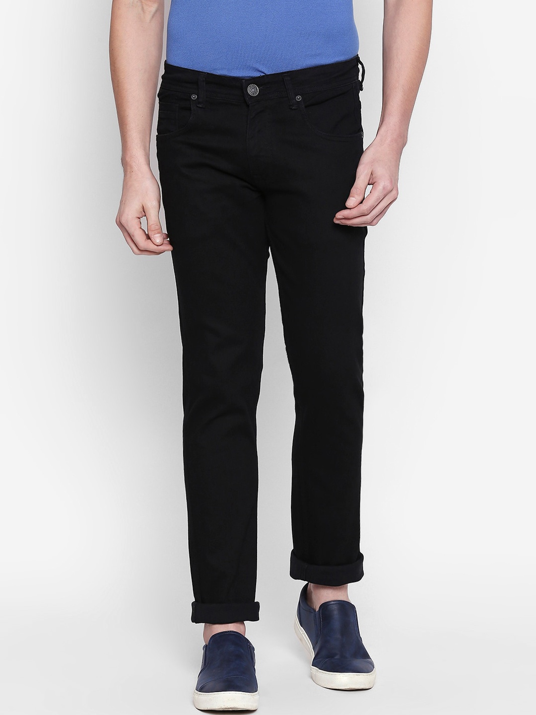 

People Men Black Mid-Rise Slim Fit Jeans