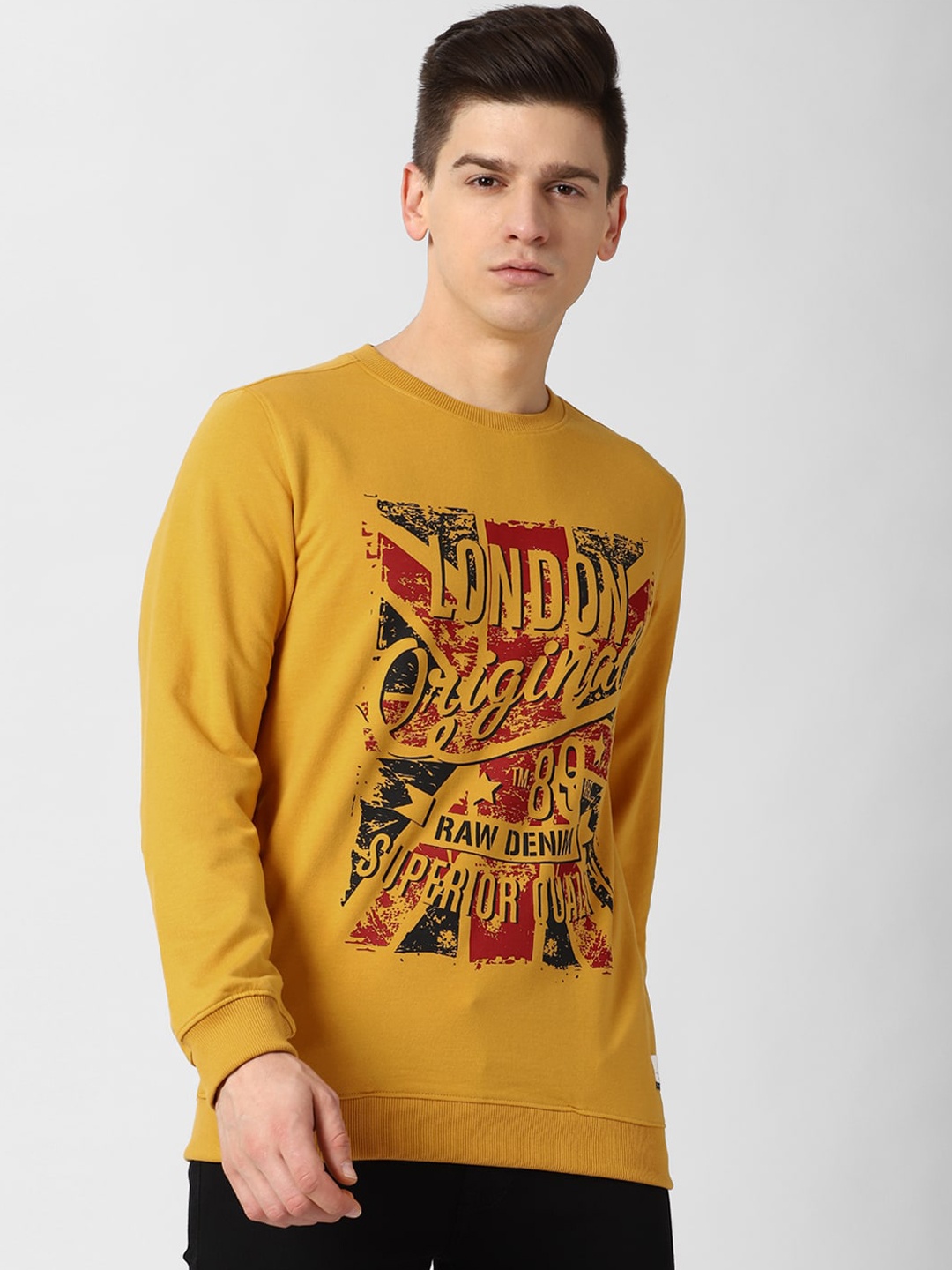 

Peter England Casuals Men Yellow & Red Printed Sweatshirt