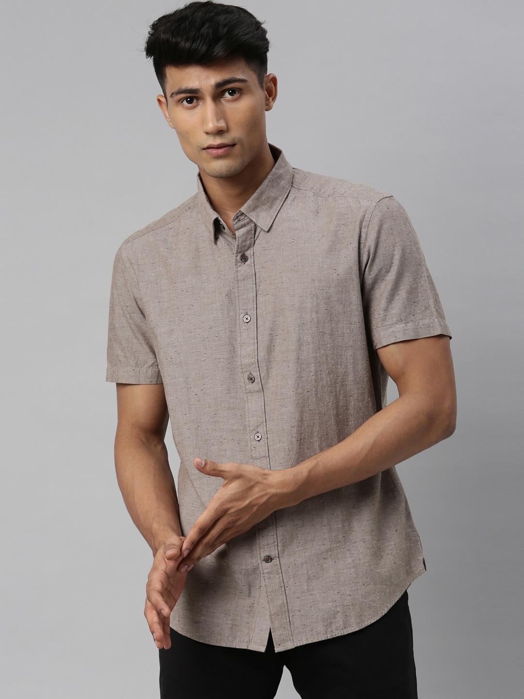 

RARE RABBIT Men Beige Opaque Casual Shirt