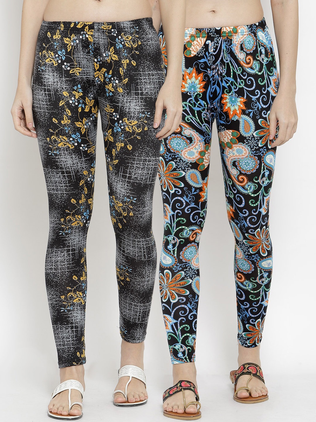 

KLOTTHE Women Pack Of 2 Printed Ankle-Length Leggings, Multi