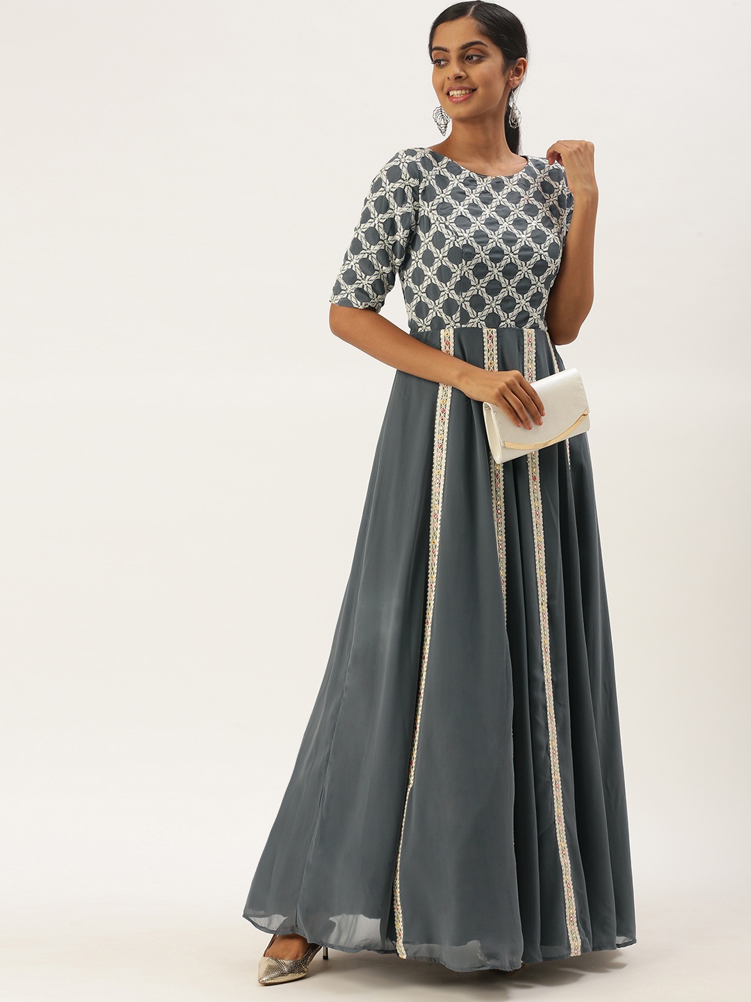 

Ethnovog Black Georgette Maxi Dress