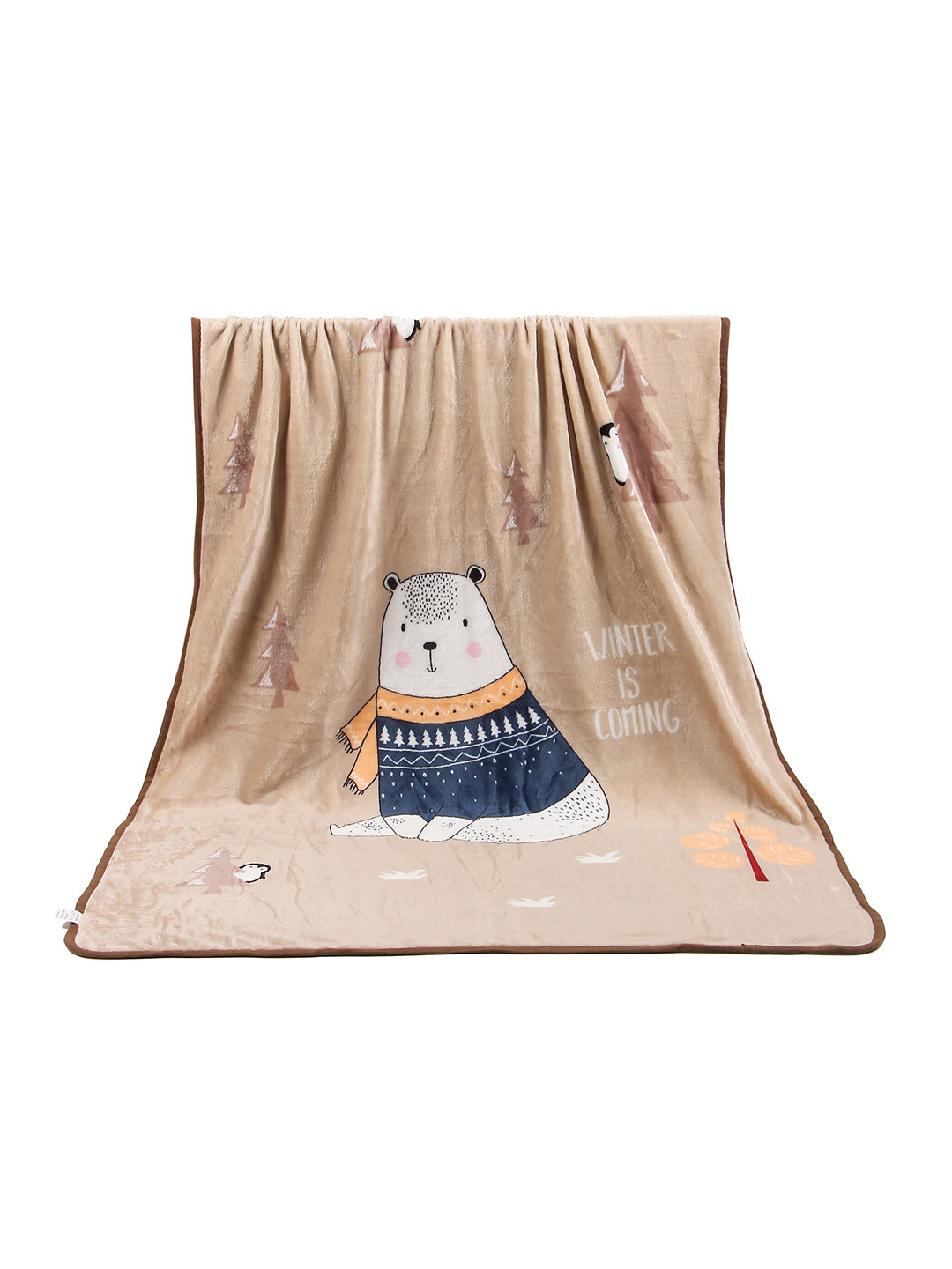 

Butterthief Kids Beige Cartoon Characters Microfiber AC Room 233 GSM Single Bed Blanket