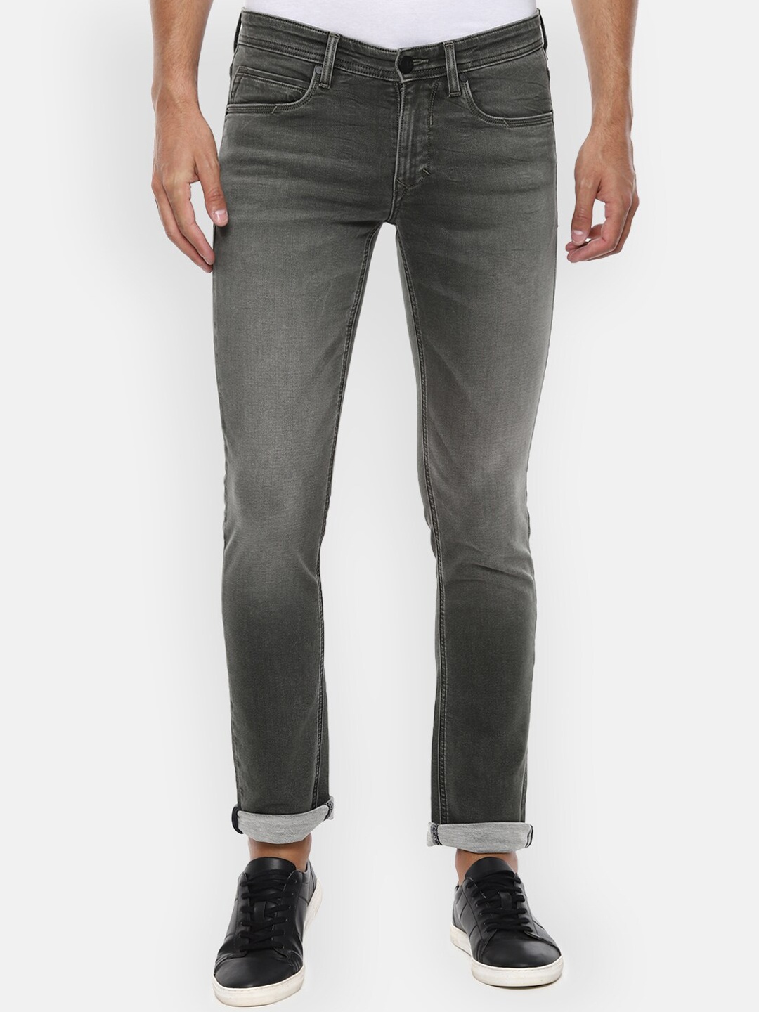 

Louis Philippe Jeans Men Grey Slim Fit Heavy Fade Jeans