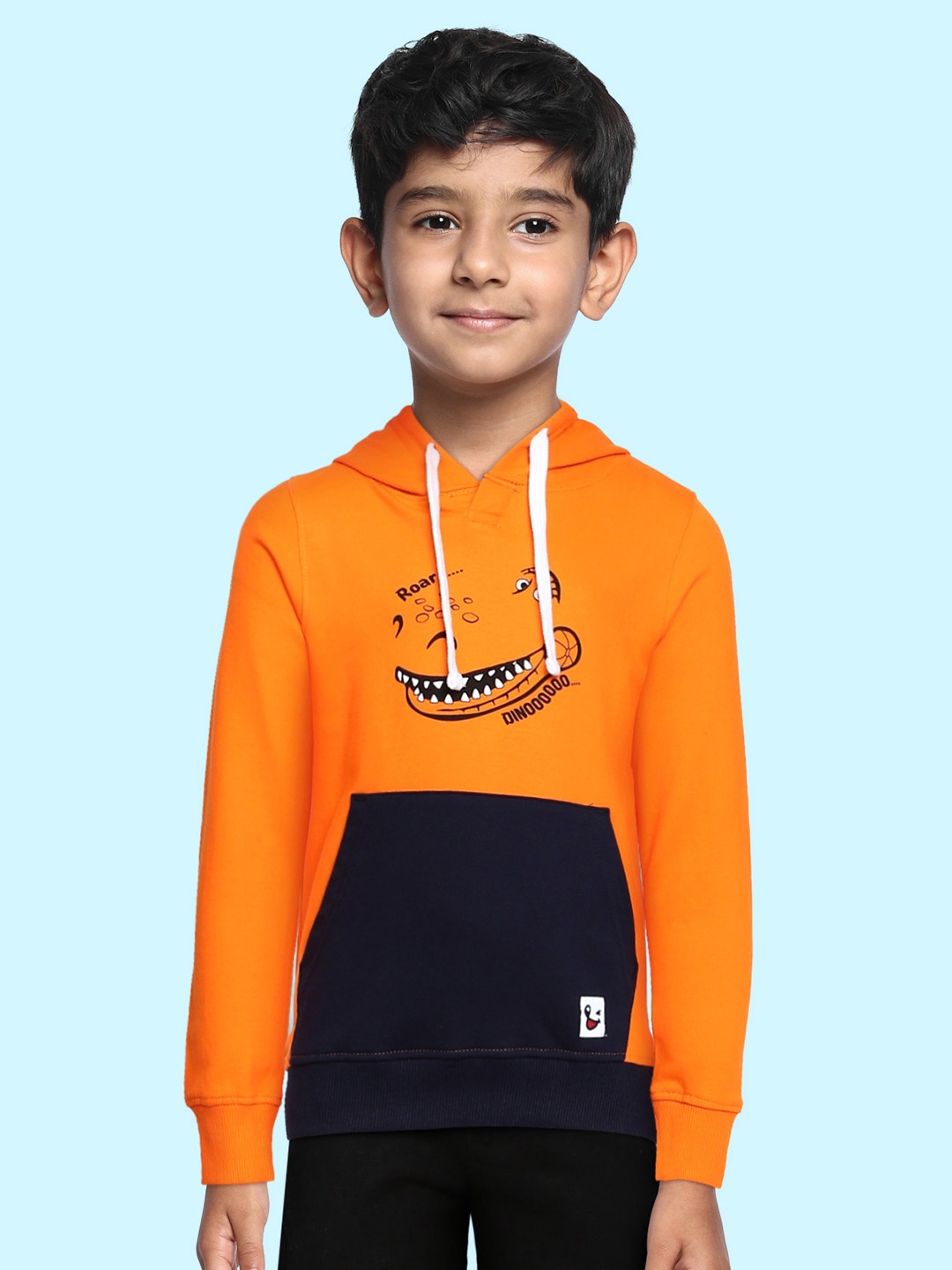 

Miss & Chief Boys Orange Printed Hooded Sweatshirt