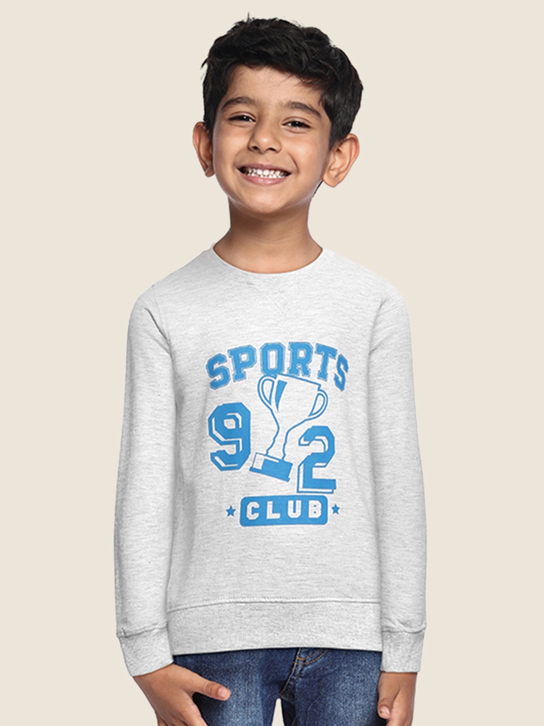 

Miss & Chief Boys Grey Pure Cotton Printed Sweatshirt