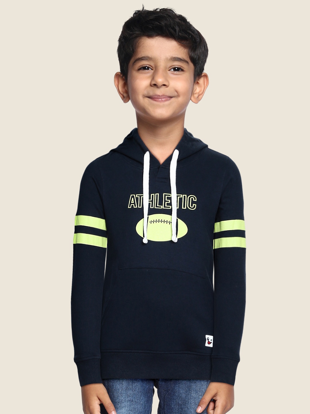 

Miss & Chief Boys Blue Printed Hooded Sweatshirt
