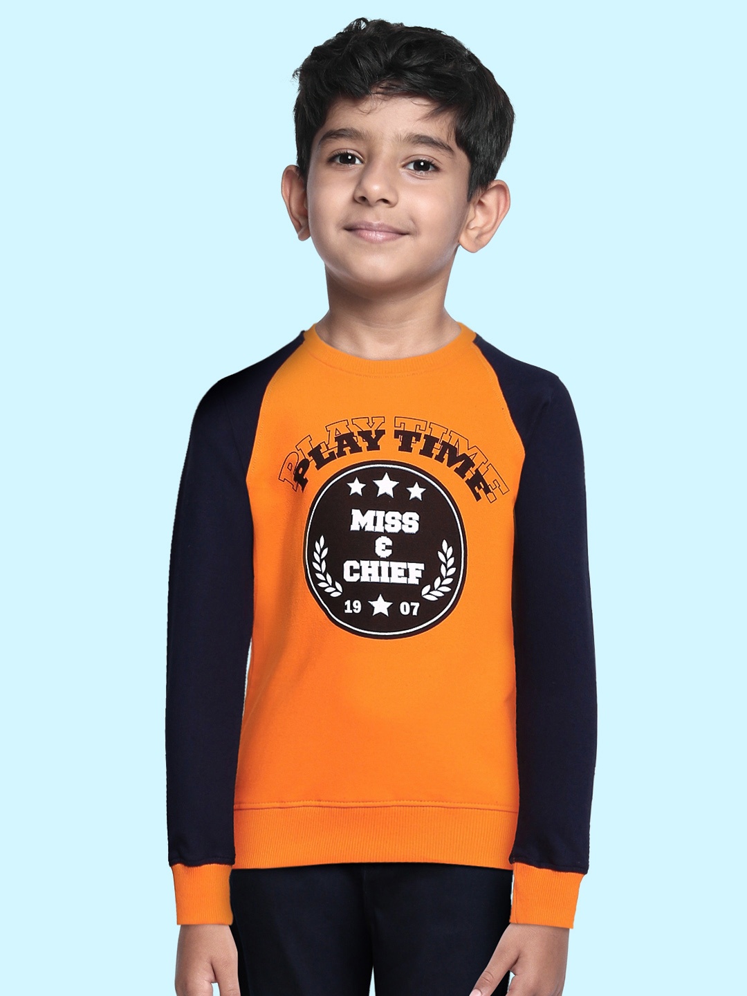 

Miss & Chief Boys Orange Printed Sweatshirt