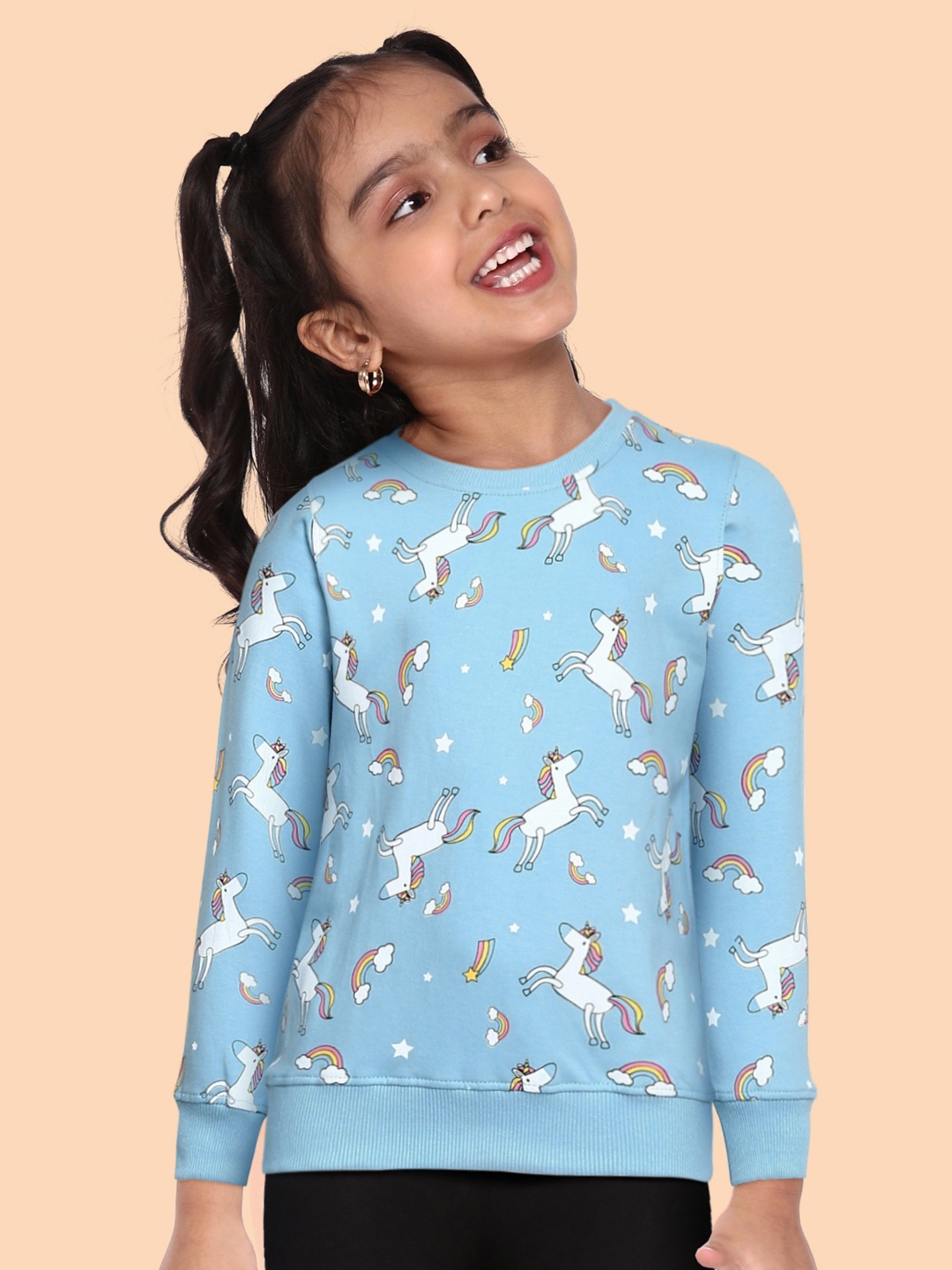 

Miss & Chief Girls Blue Animal Graphics Printed Sweatshirt