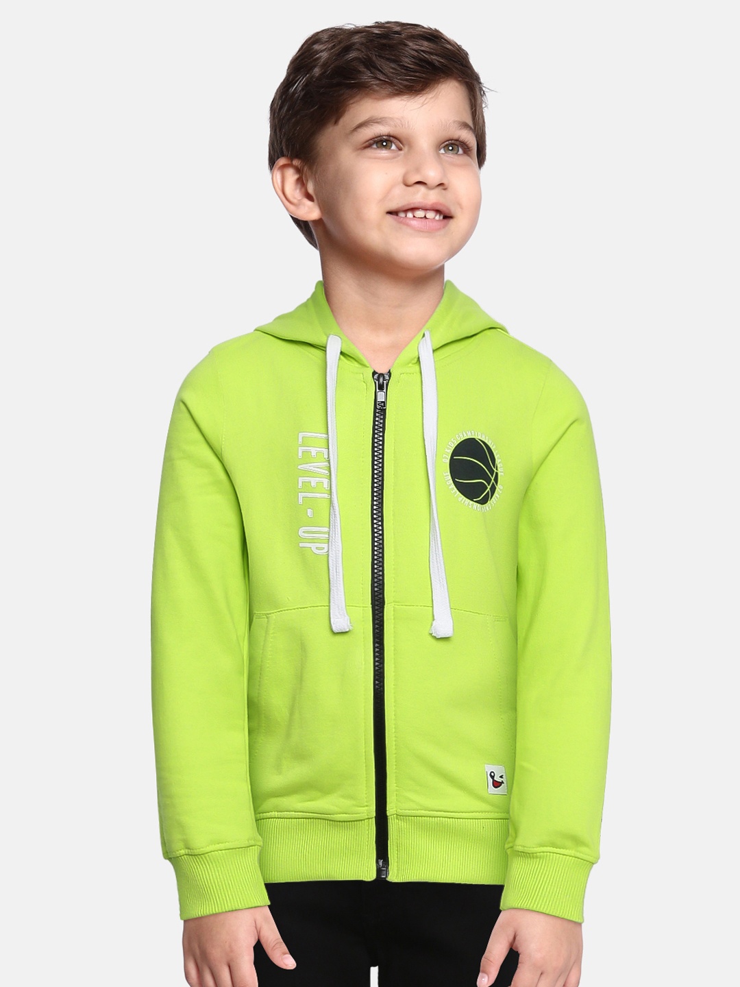 

Miss & Chief Boys Fluorescent Green Pure Cotton Hooded Sweatshirt