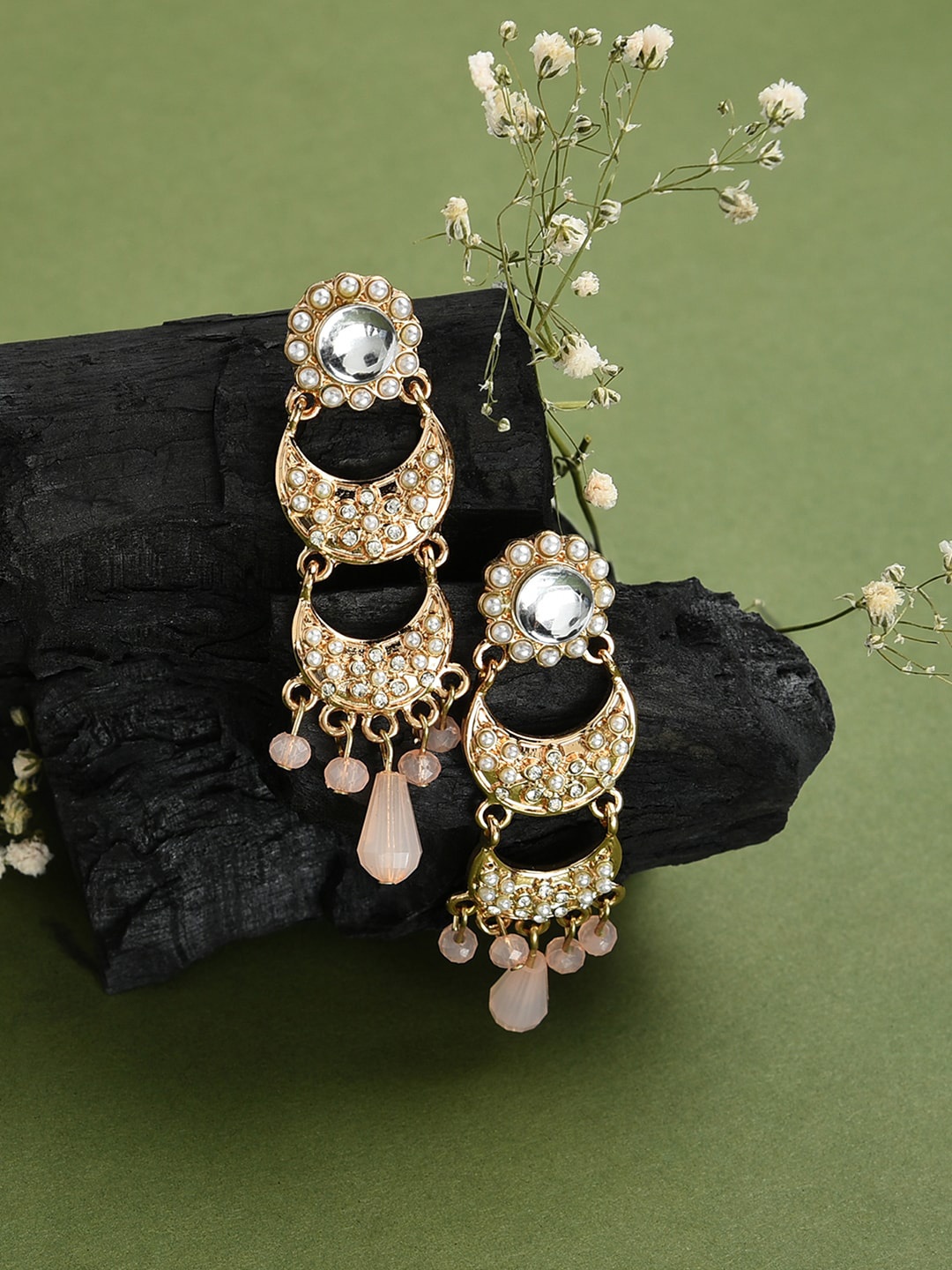 

Accessorize Gold-Toned & Pink Filigree Contemporary Chandbalis