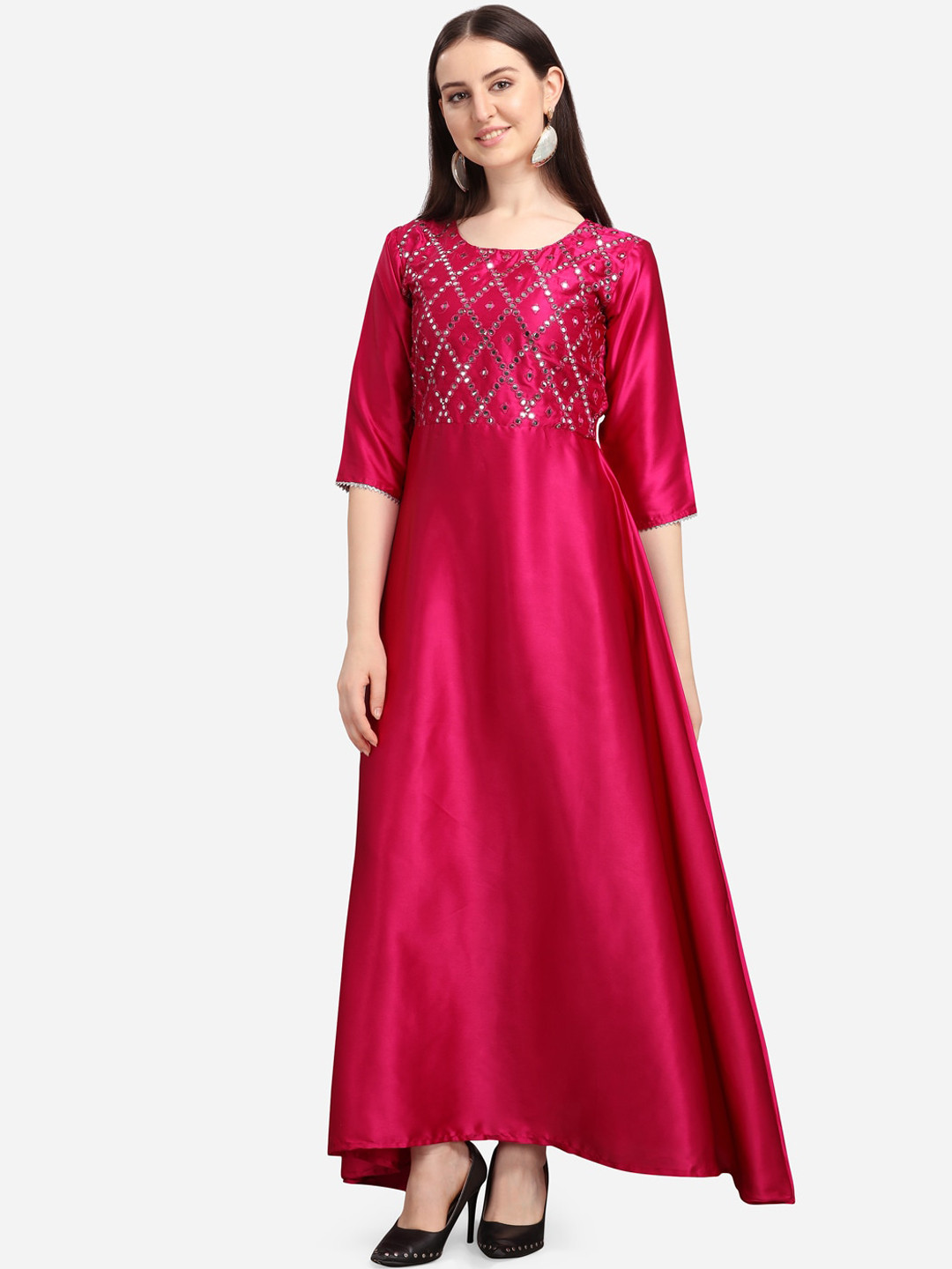 

Tikhi Imli Women Magenta Thread Work Kurta