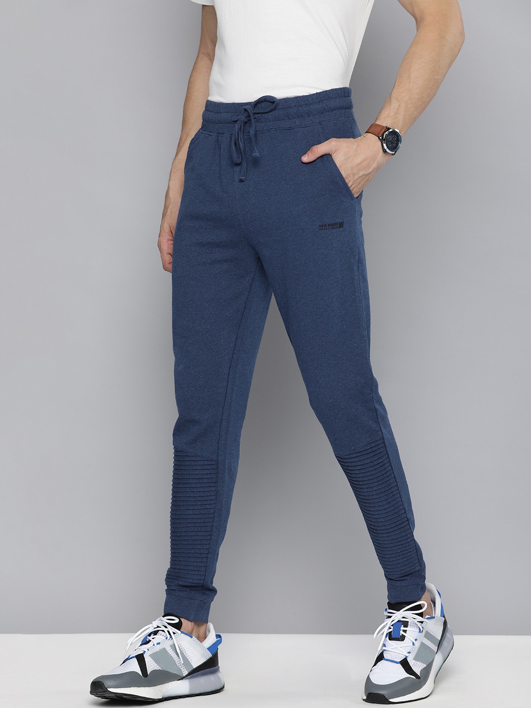 

The Indian Garage Co Men Blue Solid Slim Fit Joggers