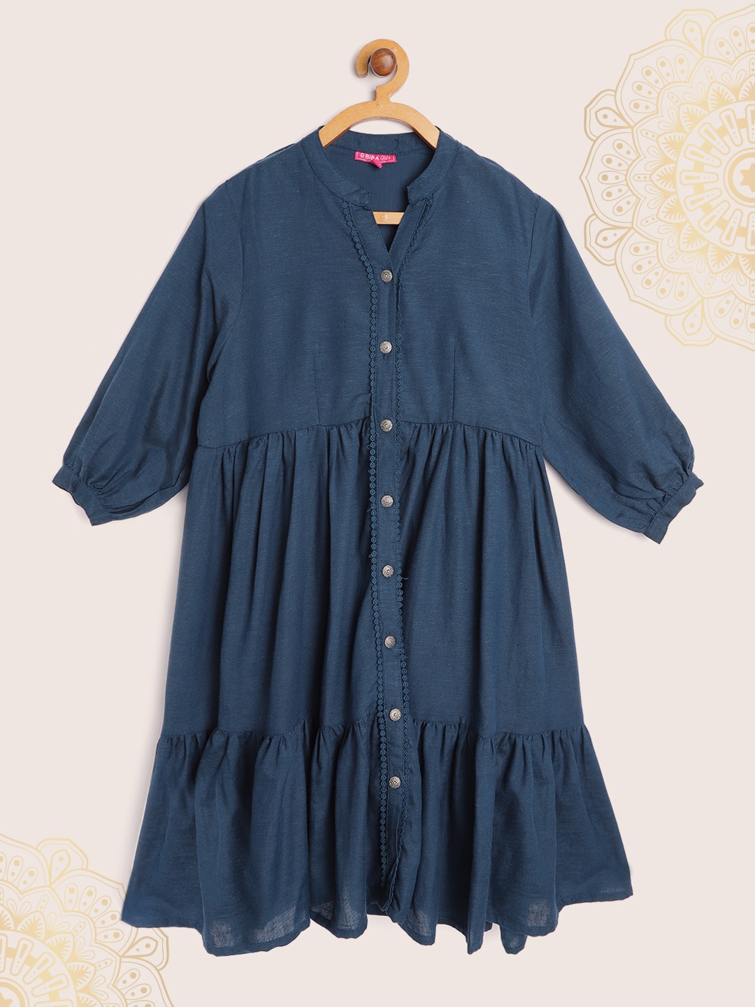 

Biba Girls Navy Blue Tiered A-line Dress