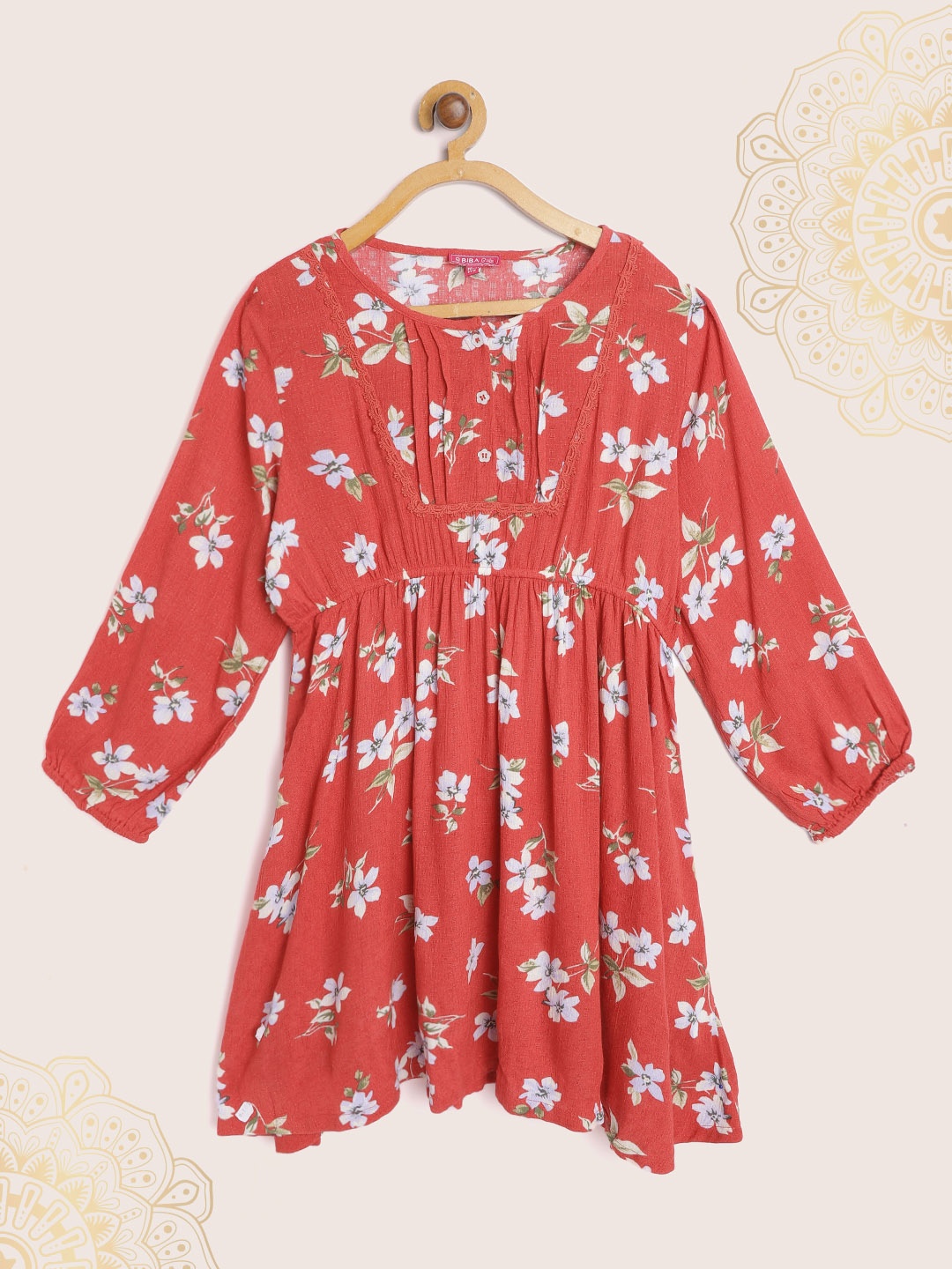 

Biba Girls Red & White Floral Print Fit & Flare Dress