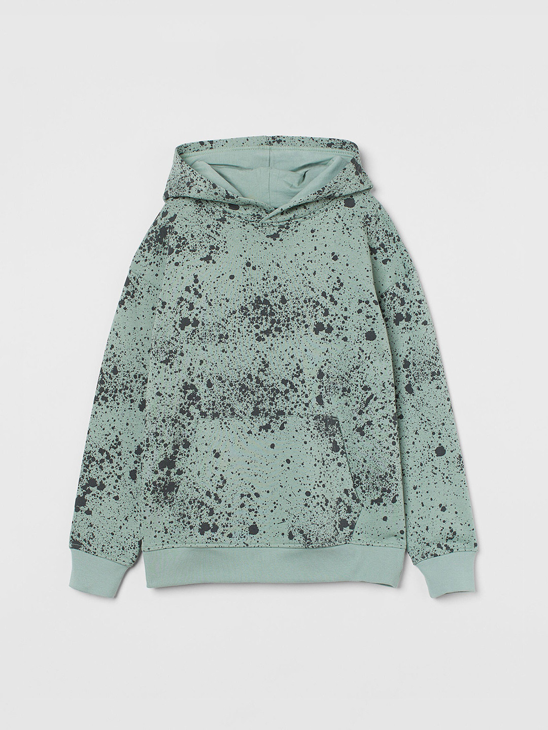 

H&M Boys Green Printed Hooded Top