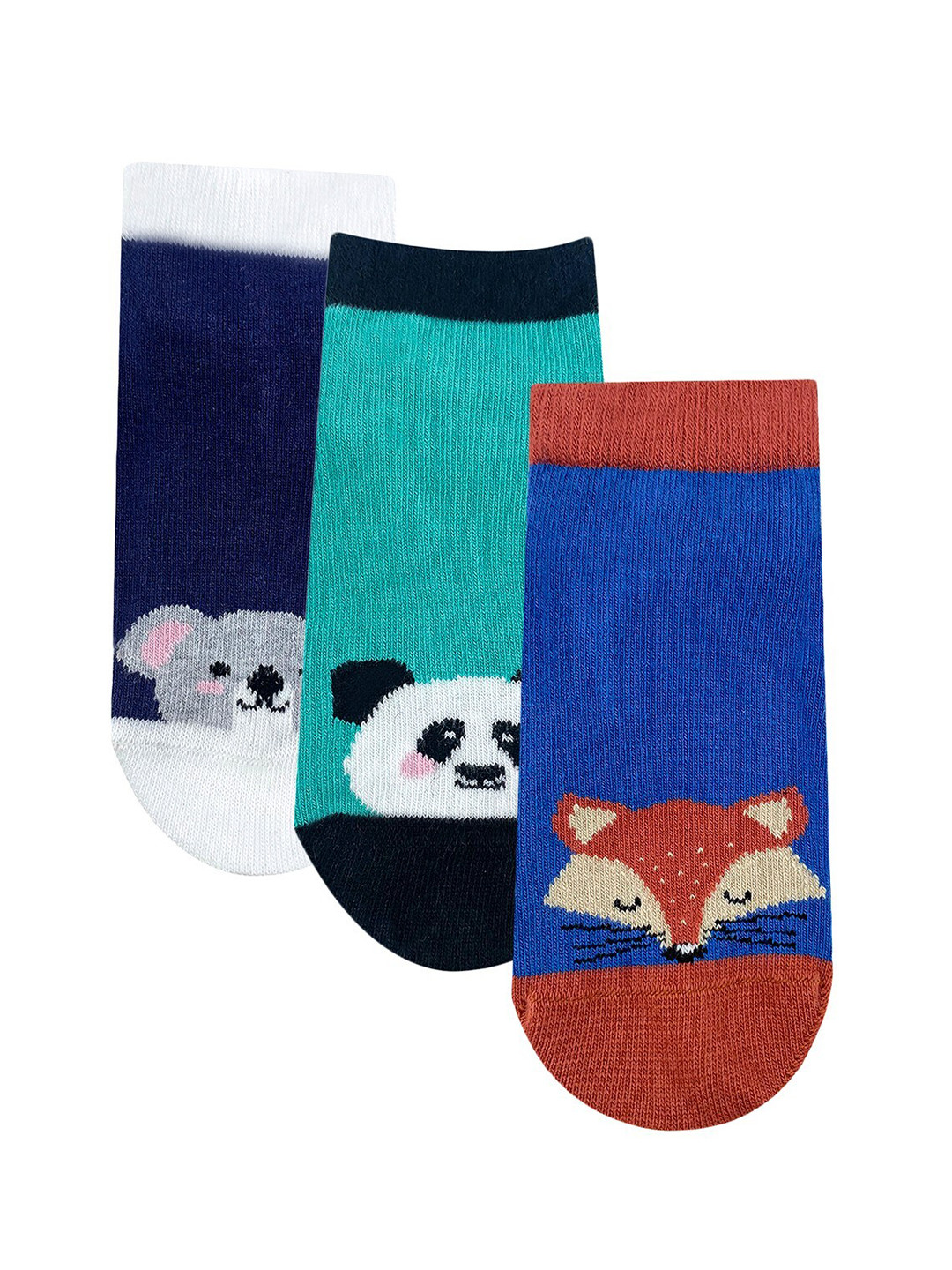 

Mint & Oak Unisex Kids Pack Of 3 Hug My Toes Cotton Ankle Length Socks, Multi