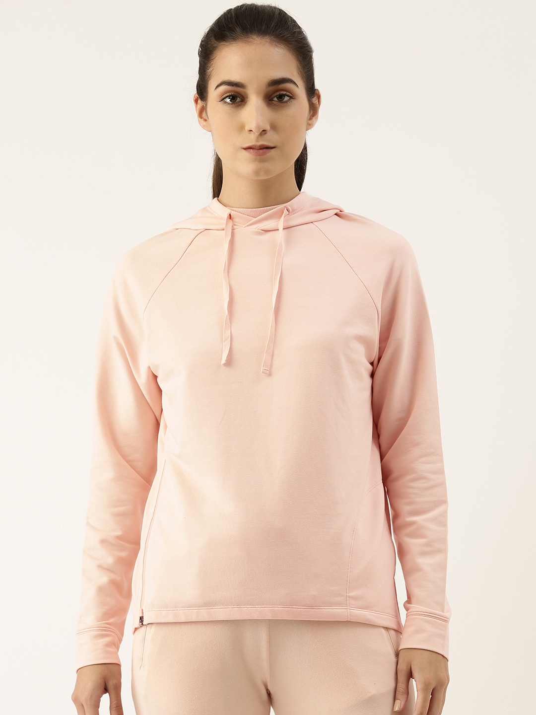 

Enamor Women Pink Hooded Sweatshirt