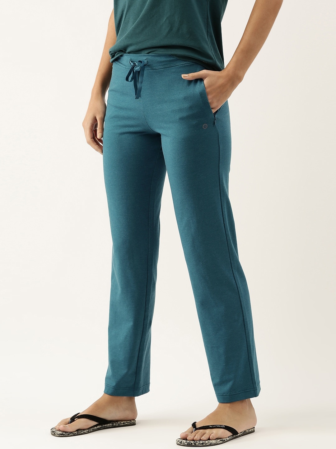 

Enamor Women Mid-Rise Straight Leg Lounge Pants, Teal