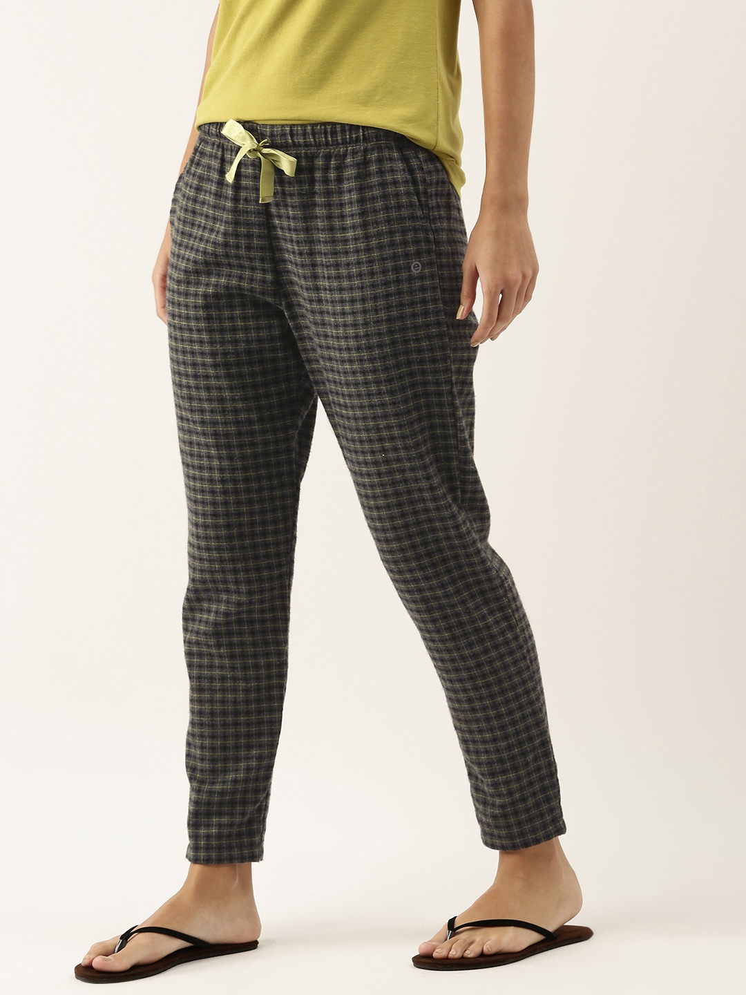 

Enamor Womens Charcoal Ankle Length Cotton Flannel Pants
