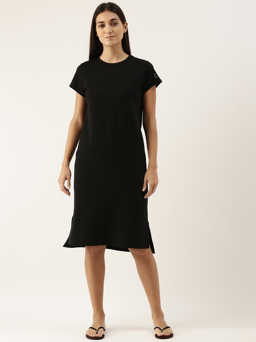 

Essential Jet Black Pure Cotton Terry Comfy Lounge Dress