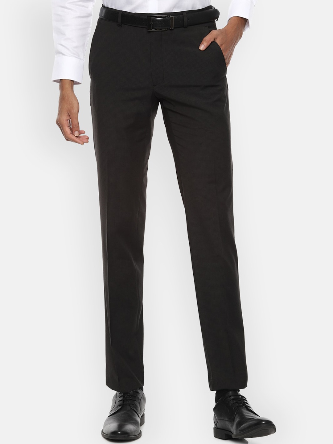 

Van Heusen Men Black Slim Fit Formal Trousers