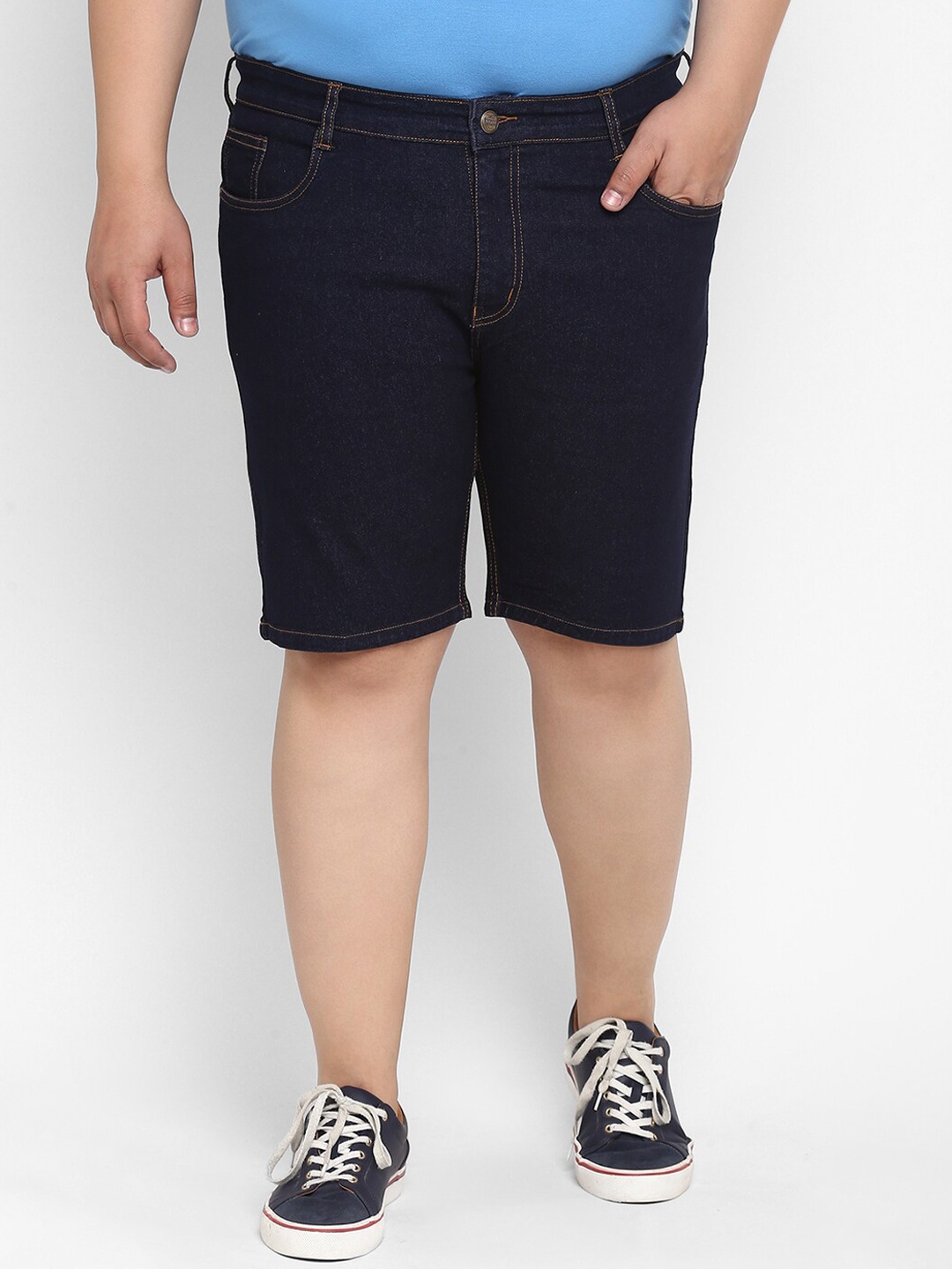 

Urbano Plus Men Navy Blue Denim Shorts