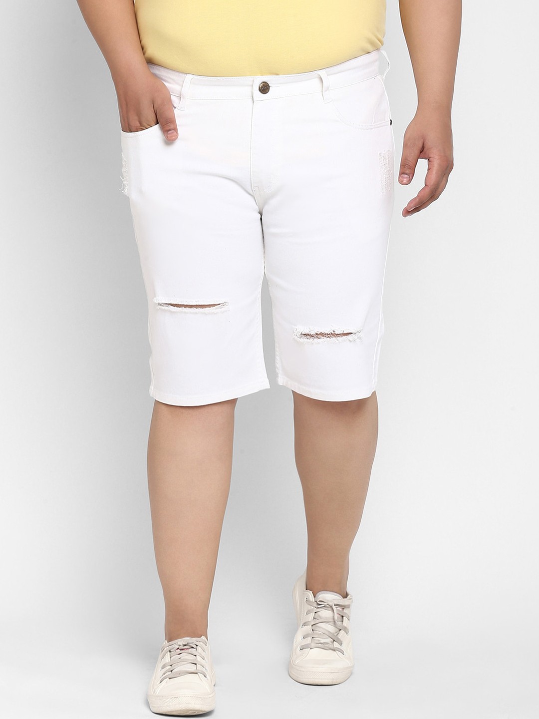 

Urbano Plus Men White Denim Shorts