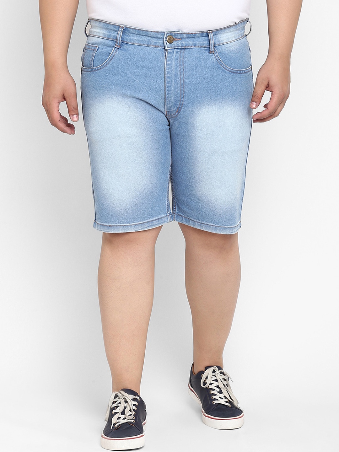 

Urbano Plus Men Blue Washed Denim Shorts