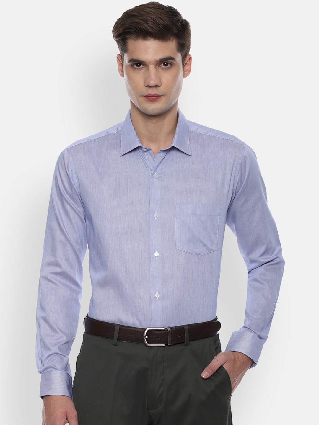 

Van Heusen Men Purple Self Design Formal Shirt