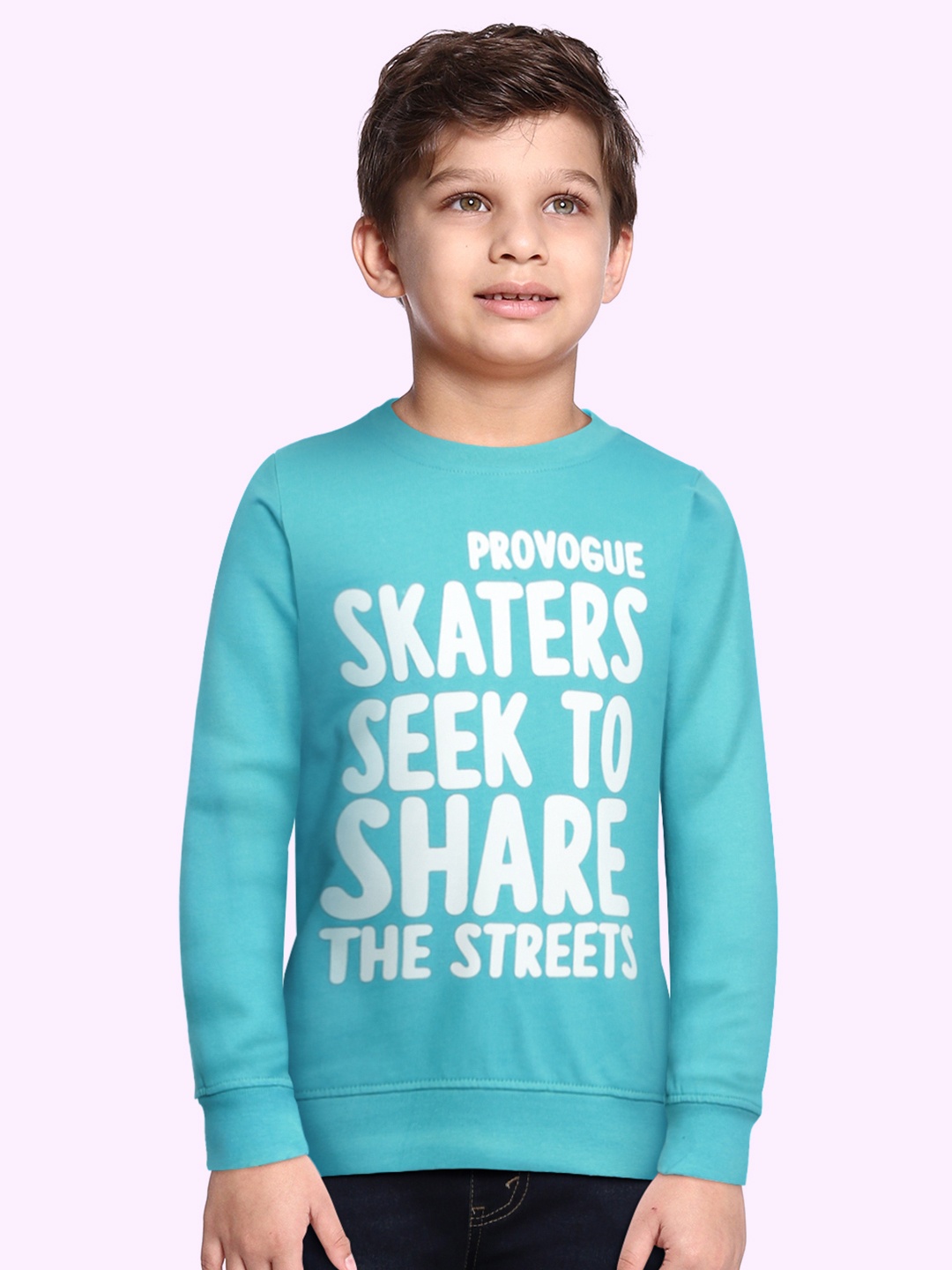 

Provogue Boys Turquoise Blue Printed Sweatshirt