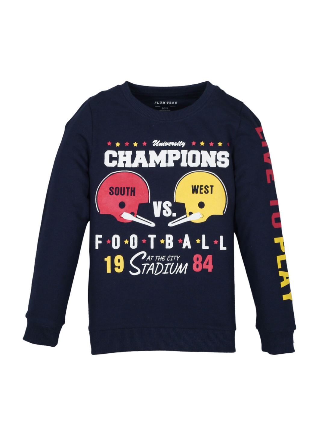 

PLUM TREE Boys Navy Blue Printed Sweatshirt