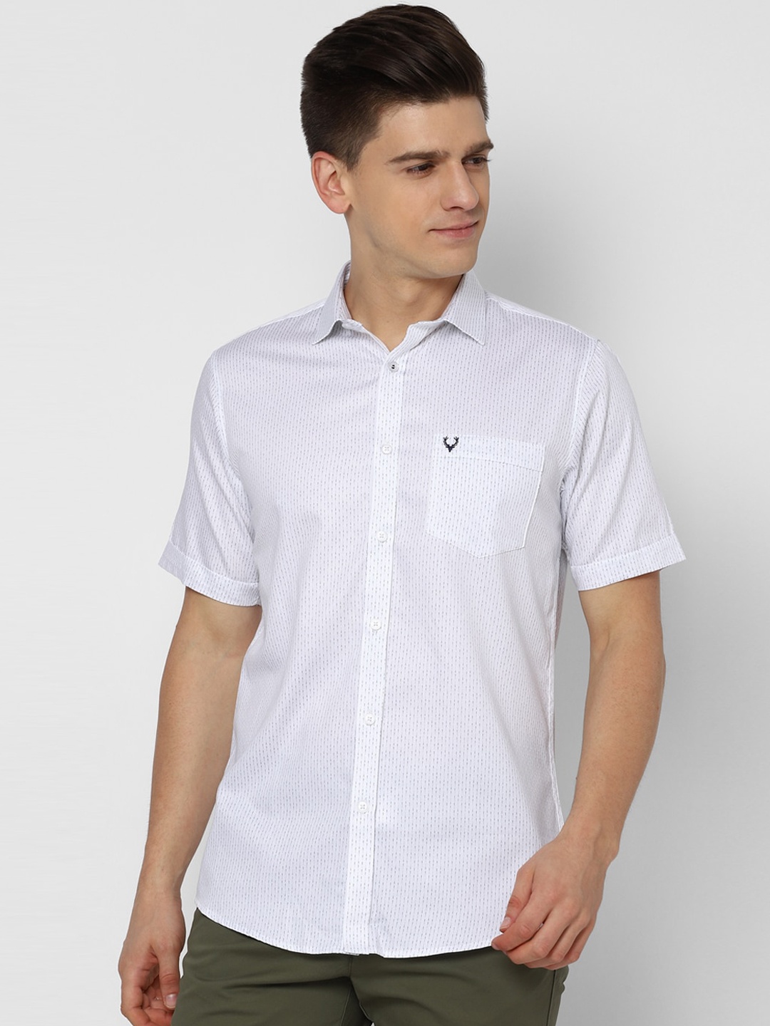 

Allen Solly Men White Slim Fit Opaque Printed Casual Shirt