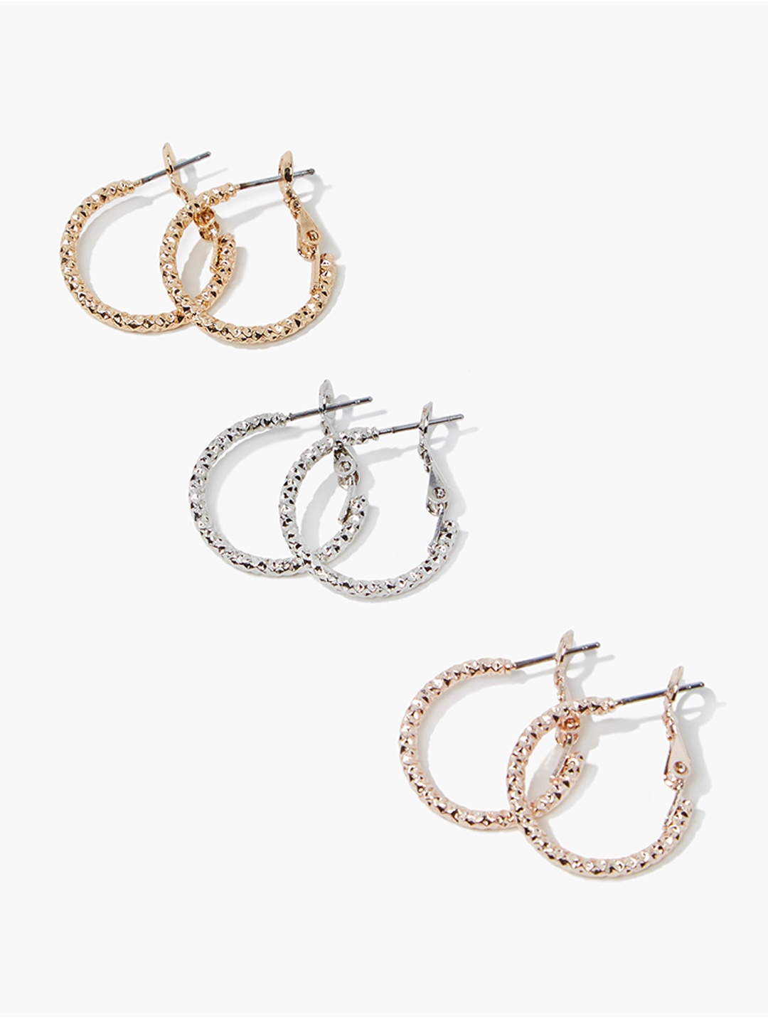

FOREVER 21 Gold-Toned Contemporary Hoop Earrings