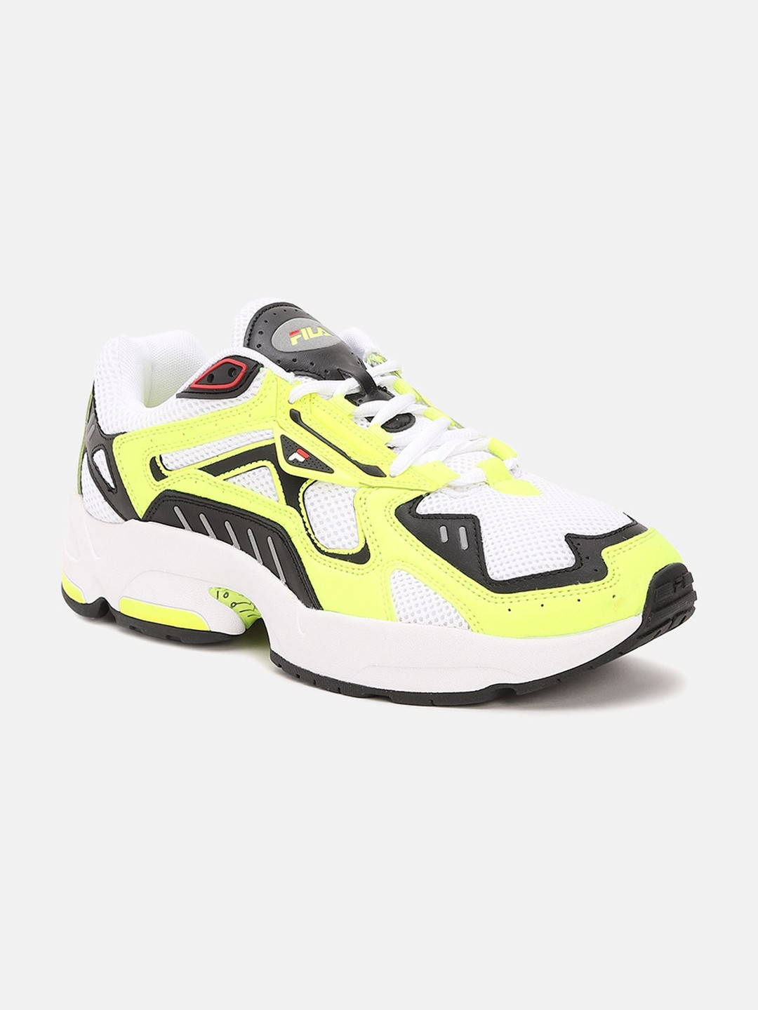 

FILA Men Lime Green & White Leather Sneakers