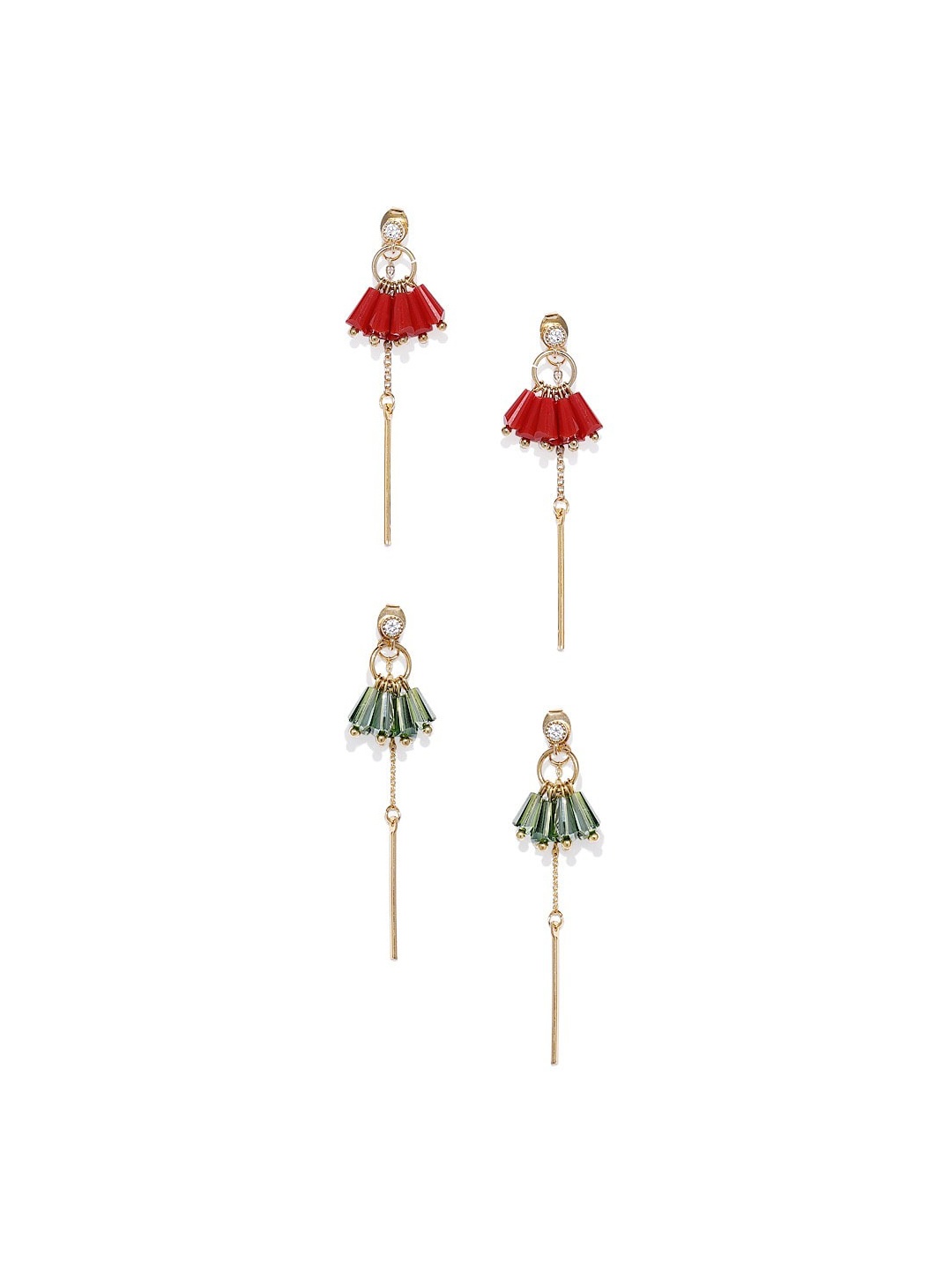 

Blisscovered Gold-Toned Contemporary Drop Earrings