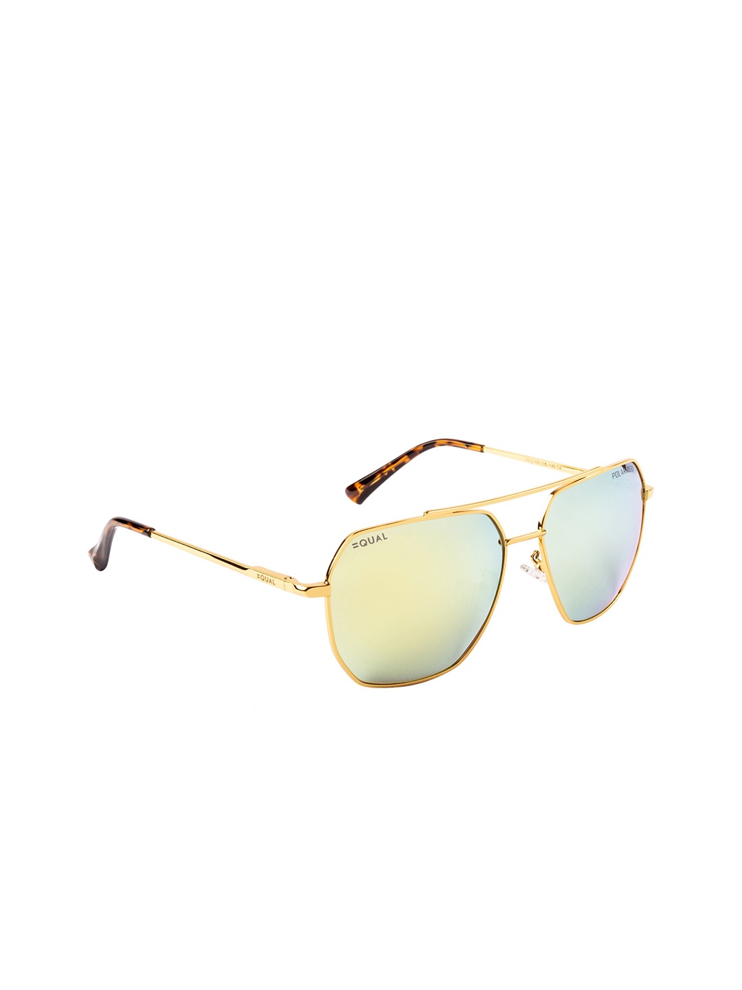

EQUAL Unisex Yellow Lens & Gold-Toned Aviator Sunglasses - 7012 59016-140 C4