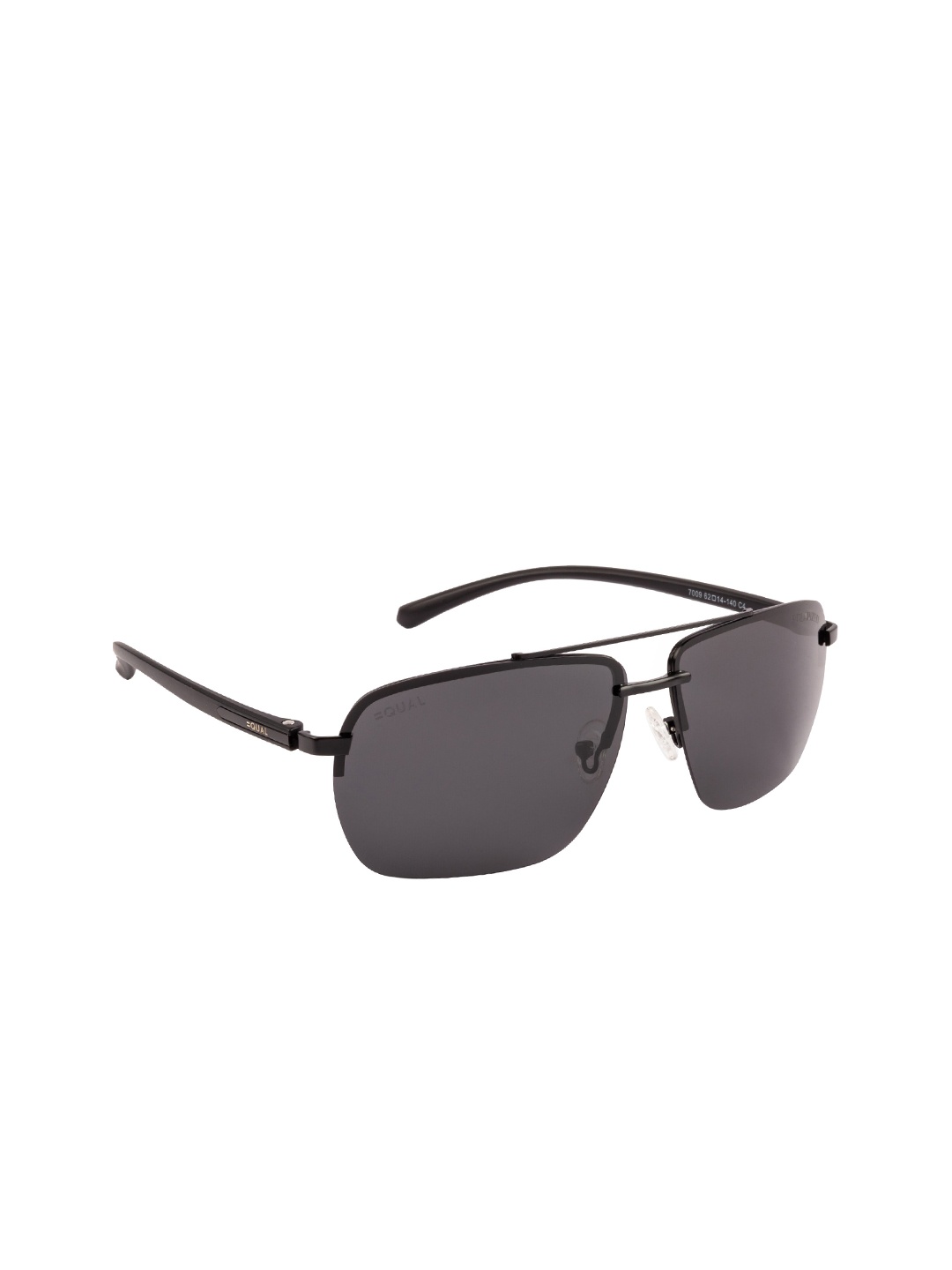 

EQUAL Unisex Black Rectangle Sunglasses